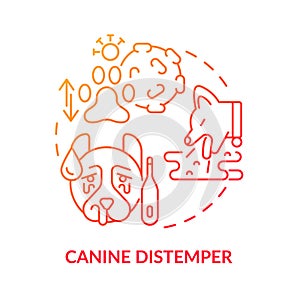 Canine distemper red gradient concept icon