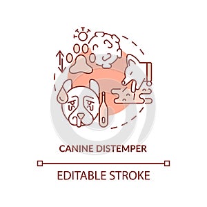 Canine distemper terracotta concept icon