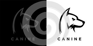 Canine dog logo or wolf vector icon