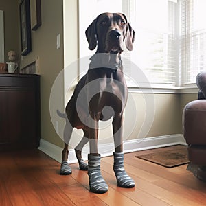 Canine Fashion: Dog Wearing Human Legs