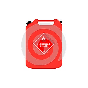 Canister of gasoline flat design vector illustration. Fuel container canister jerrycan. kerosene, diesel, petroleum, petrol