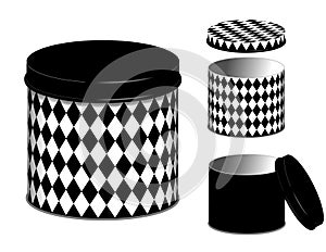 Canister, Harlequin diamond design cans and lids