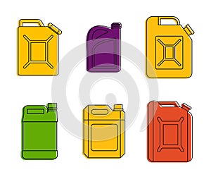 Canister icon set, color outline style