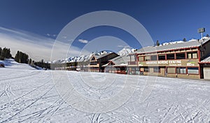 Canmore Alberta Nordic Centre Canadian Rocky Mountains Springtime Sunny Afternoon Snowy Peaks