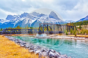 Canmore Engine Bridge Spur Line Trail Over Bow River