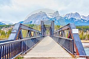 Canmore Engine Bridge Spur Line Trail Over Bow River