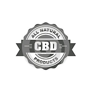 Cannabidiol CBD stamp, cbd oil natural food sign, web seal
