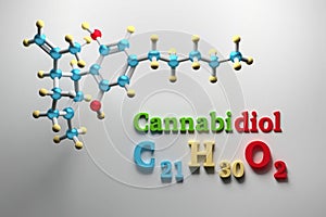 Cannabidiol chemical structure photo