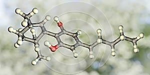 Cannabidiol molecule illustration