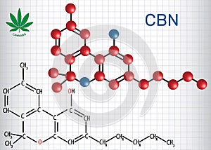 Cannabinol CBN - structural chemical formula and molecule mode