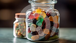 Cannabis edibles in a glass jar