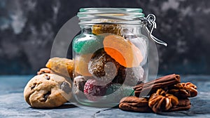 Cannabis edibles in a glass jar