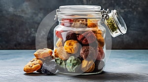 Cannabis edibles in a glass jar