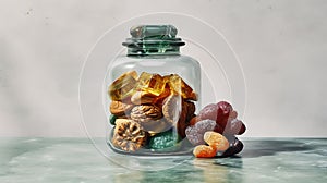 Cannabis edibles in a glass jar