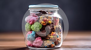 Cannabis edibles in a glass jar