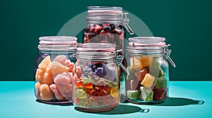 Cannabis edibles in a glass jar