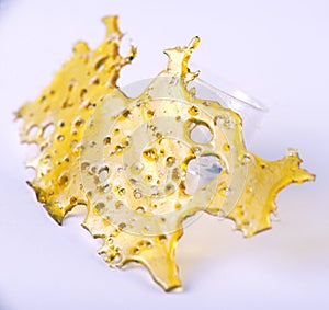 Cannabis oil concentrate aka shatter isolated