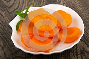 Canned apricots