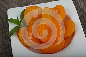 Canned apricots