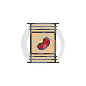 Canned beans filled outline icon
