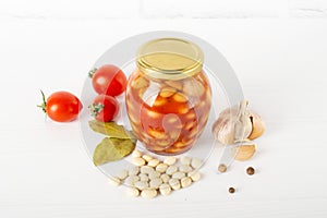 Canned beans in a tomato