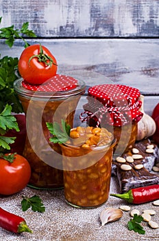 Canned beans with vegetables