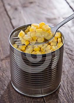 Canned Corn with Fork