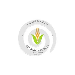 Canned corn. Logo template