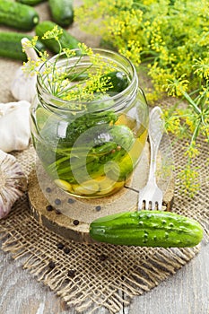 Canned cucumbers