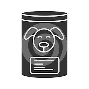 Canned dog food glyph icon