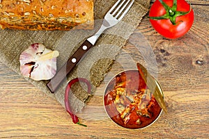 Canned Fish Sprat in Tomato Sauce