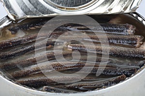 Canned fish in tin