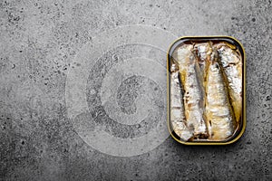 Canned fish in a tin