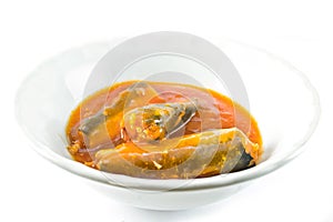 Canned fish in tomato sauce