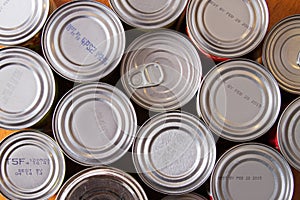 Canned Food Background with nobody.