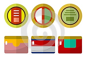 Canned food flat icons