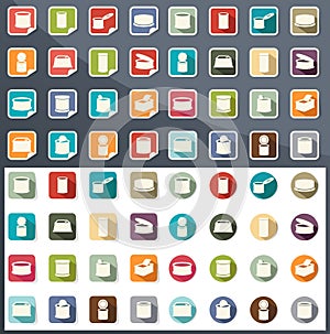 Canned food icons vector
