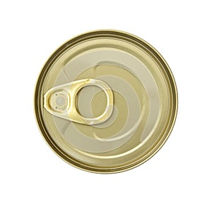 Canned food isolated on white