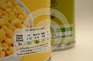 Canned Food Packaging UK Per Serving Nutrition Label