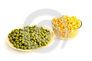 Canned green pea and corn