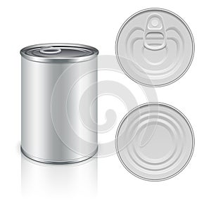 Canned metal packaging vector template for your design