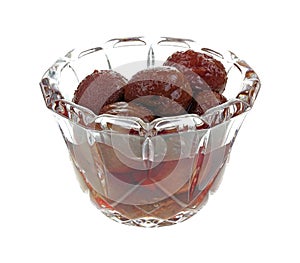 Canned Plums Glass Bowl