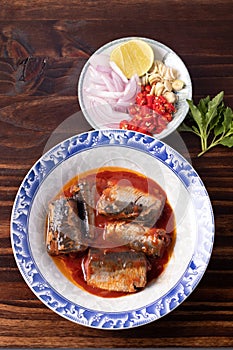 Canned sardines and fish salad