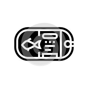 canned sea food glyph icon vector illustration