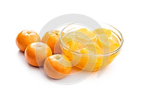 Canned tangerine. Pickled mandarin fruit