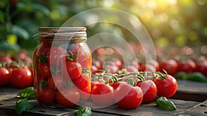 canned tomatoes on a wooden table