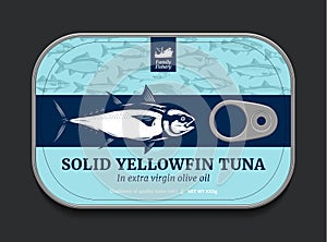 Canned tuna label template