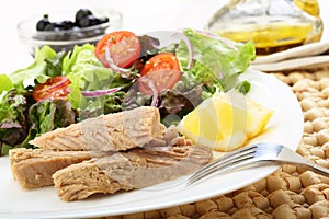 Canned tuna with salad