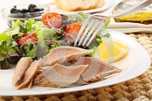 Canned tuna with salad