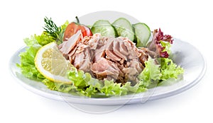 Canned tuna with vegetable salad